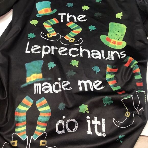 Womens Top XXL Leprechaun St Patricks Holiday Party cold shoulder long sleeve - Picture 2 of 10